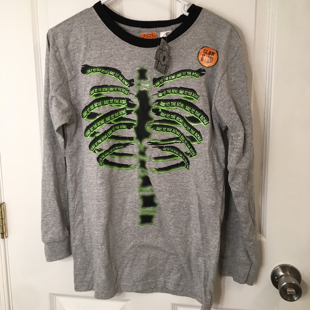 Halloween Long Sleeve Tee Bad To The Bone NWT